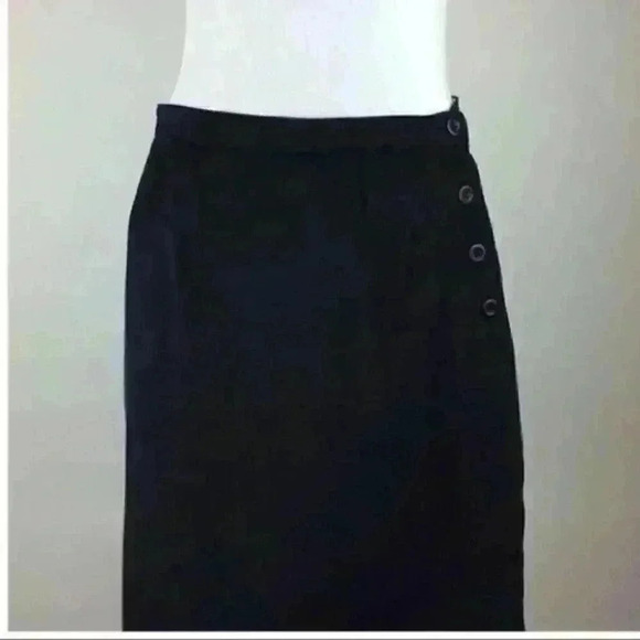 Christopher Banks Skirt 6 Faux Suede Side Buttons - Picture 6 of 8